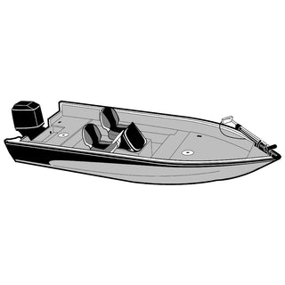 Carver Performance Poly-Guard Styled-to-Fit Boat Cover f/15.5' V-Hull Side Console Fishing Boats - Grey Carver by Covercraft