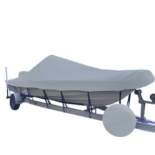 Carver Sun-DURA® Narrow Series Styled-to-Fit Boat Cover f/23.5' V-Hull Center Console Shallow Draft Boats - Grey Carver by Covercraft