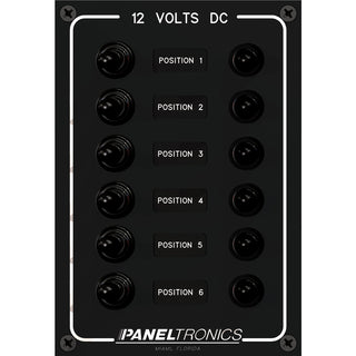 Paneltronics Waterproof Panel - DC 6-Position Toggle Switch & Circuit Breaker Paneltronics