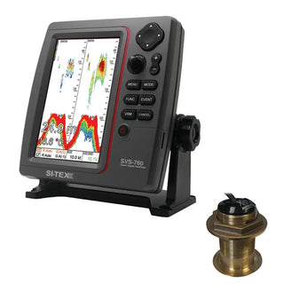 SI-TEX SVS-760 Dual Frequency Sounder 600W Kit w/Bronze 20 Degree Transducer SI-TEX