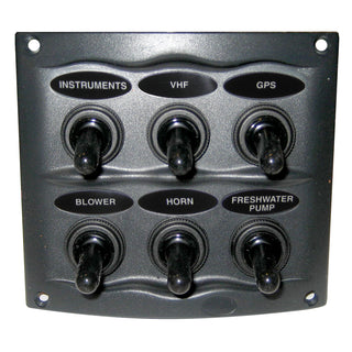 Marinco Waterproof Panel - 6 Switches - Grey Marinco