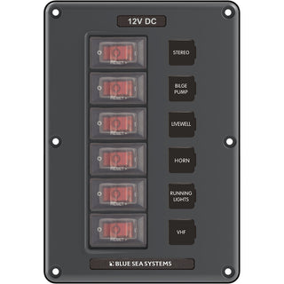 Blue Sea 4322 Circuit Breaker Switch Panel 6 Position - Gray Blue Sea Systems