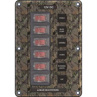 Blue Sea 4325 Circuit Breaker Switch Panel 6 Position - Camo Blue Sea Systems