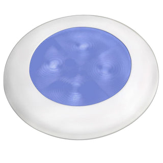 Hella Marine Blue LED Round Courtesy Lamp - White Bezel - 24V Hella Marine