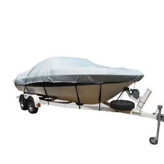 Carver Flex-Fit™ PRO Polyester Size 5 Boat Cover f/V-Hull Runabouts I/O or O/B - Grey Carver by Covercraft