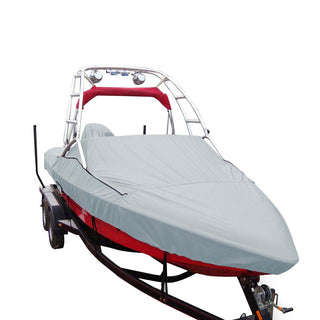 Carver Sun-DURA® Specialty Boat Cover f/18.5' Sterndrive V-Hull Runabouts w/Tower - Grey Carver by Covercraft