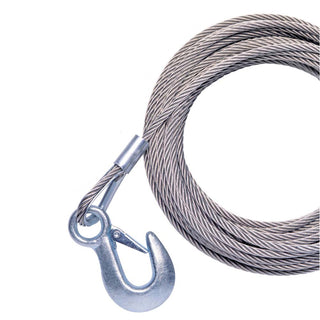 Powerwinch Cable 7/32" x 50' Universal Premium Replacement w/Hook - Stainless Steel Powerwinch