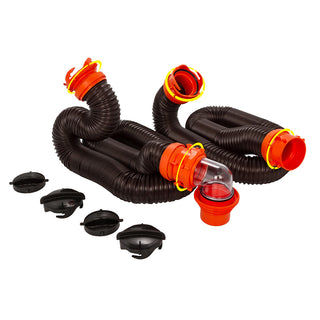 Camco RhinoFLEX 20' Sewer Hose Kit w/4 In 1 Elbow Caps Camco